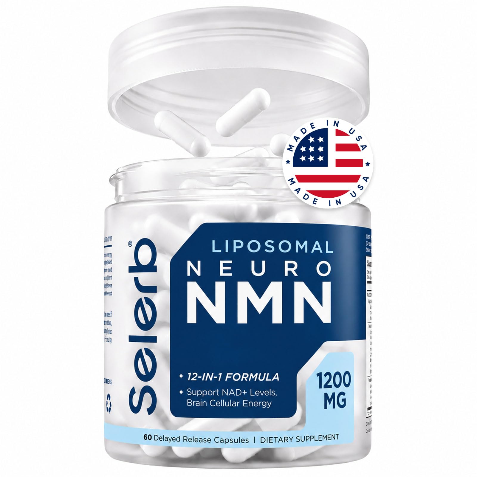 NAD Supplement for Men – Liposomal NAD+ NMN Alternative Nitric Oxide Prostate Health Supplements with Resveratrol, CoQ10, L Citrulline and Lycopene for Anti-Aging & Cellular Energy Support 60 Capsules