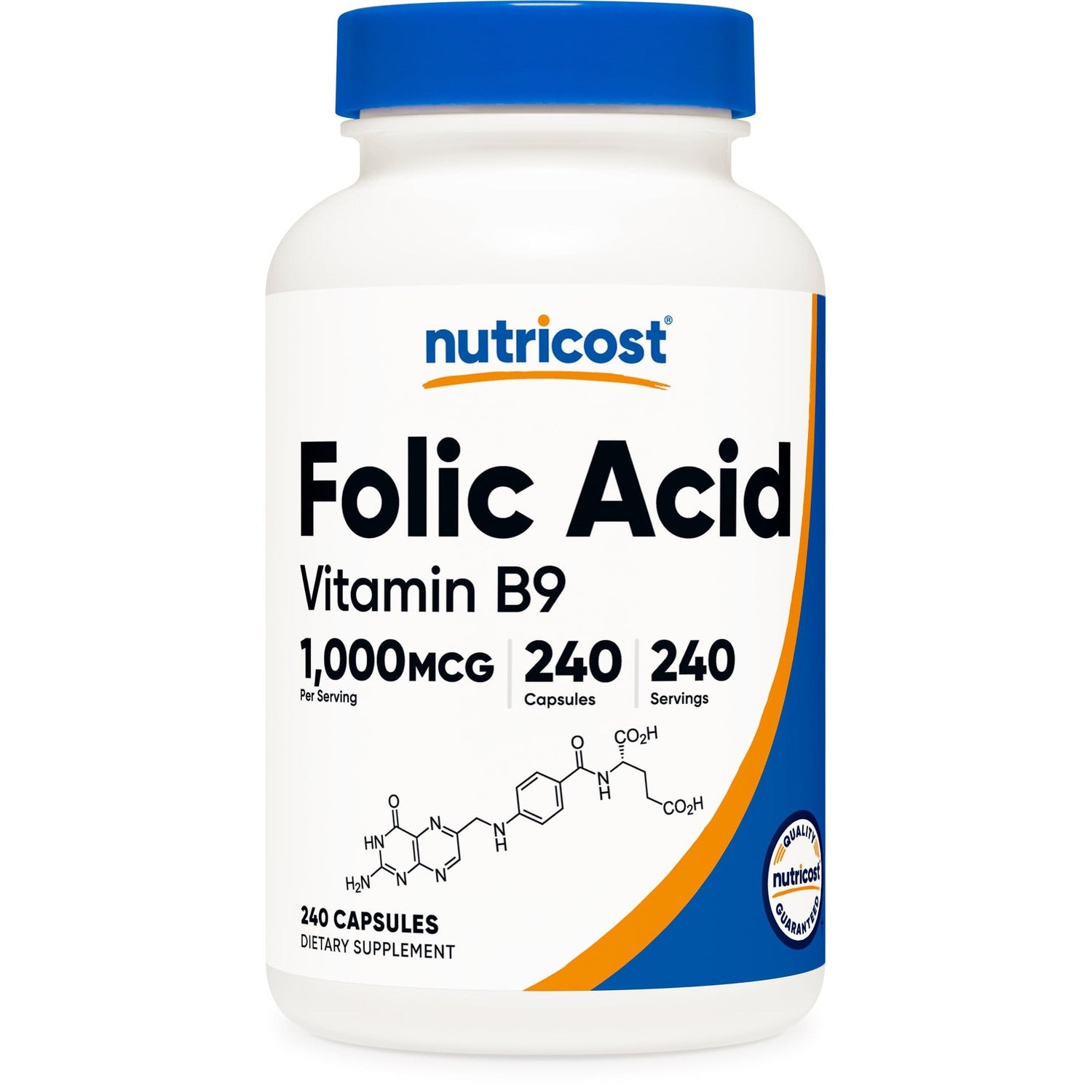 Nutricost Folic Acid (Vitamin B9) 1000 mcg, 240 Capsules