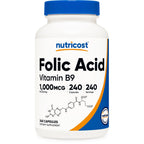 Nutricost Folic Acid (Vitamin B9) 1000 mcg, 240 Capsules