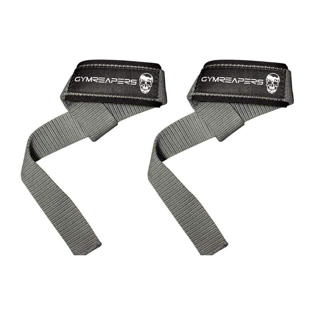 Buy now Gymreapers Lifting Wrist Straps for Weightlifting, Bodybuilding, Powerlifting, Strength Training, & Deadlifts - Padded Neoprene with 18 inch Cotton Gray at indiglob india