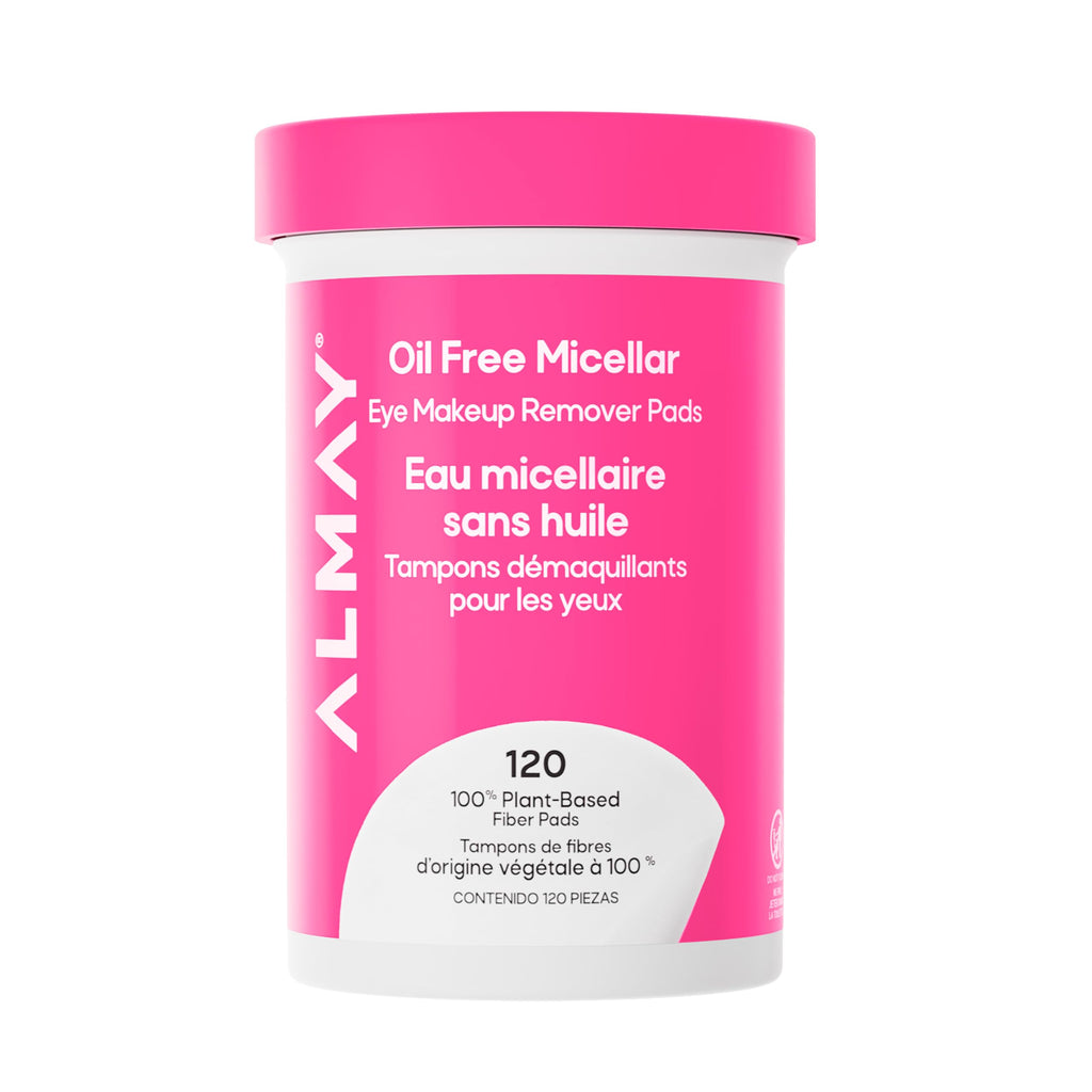 Almay Oil-Free Micellar Eye Makeup Remover Pads, 120 Count | Micellar eye makeup remover pads gently wipe away all traces of eye makeup without leaving behind any greasy residue.