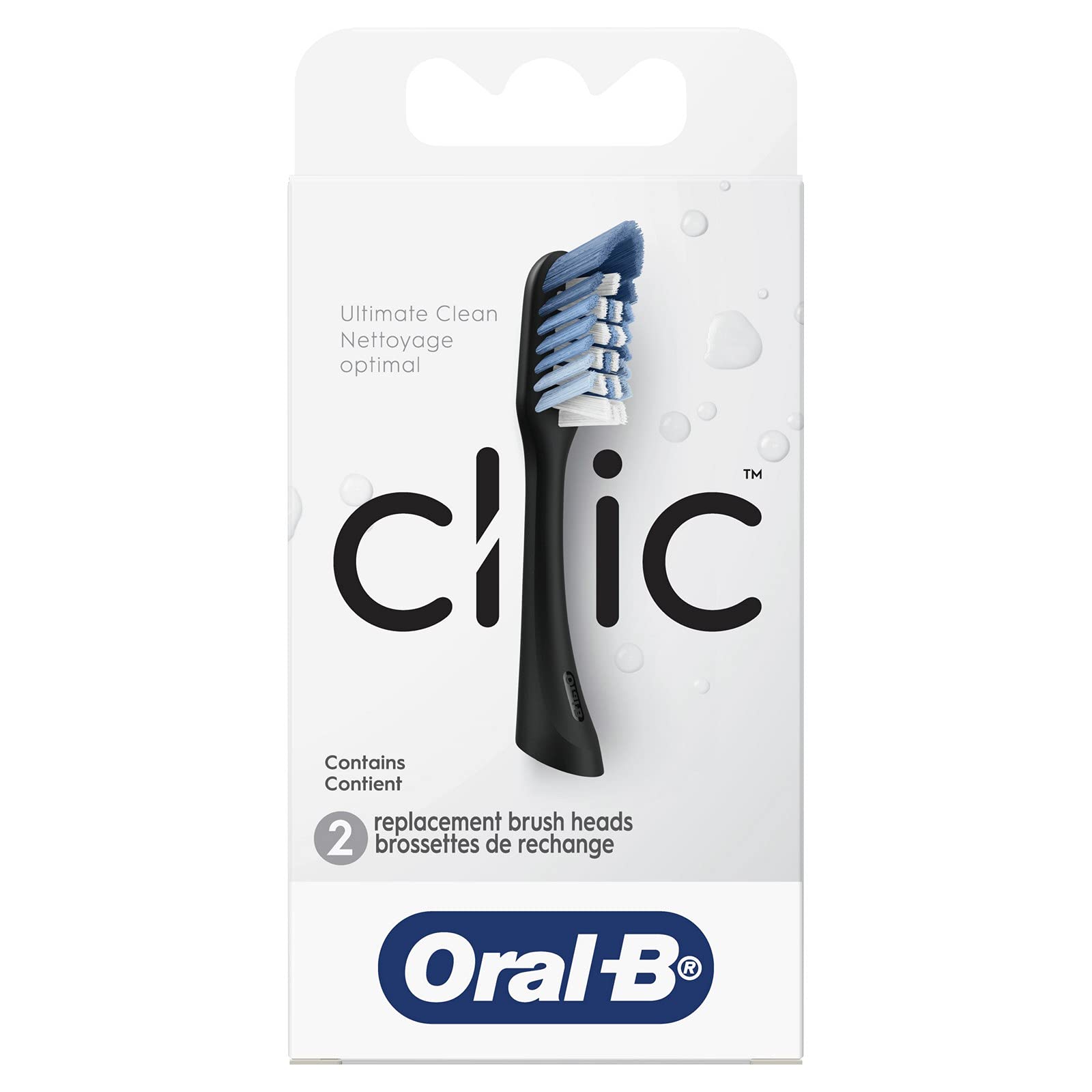 Buy now Oral-B Clic Toothbrush Replacement Brush Heads, Black, 2 Count at indiglob india
