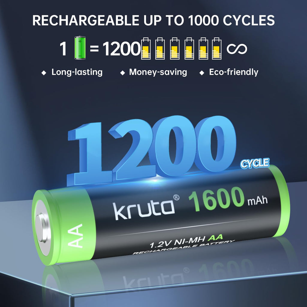 Rechargeable AA Battery Solar Batteries AA for Solar Lights 20 Pack