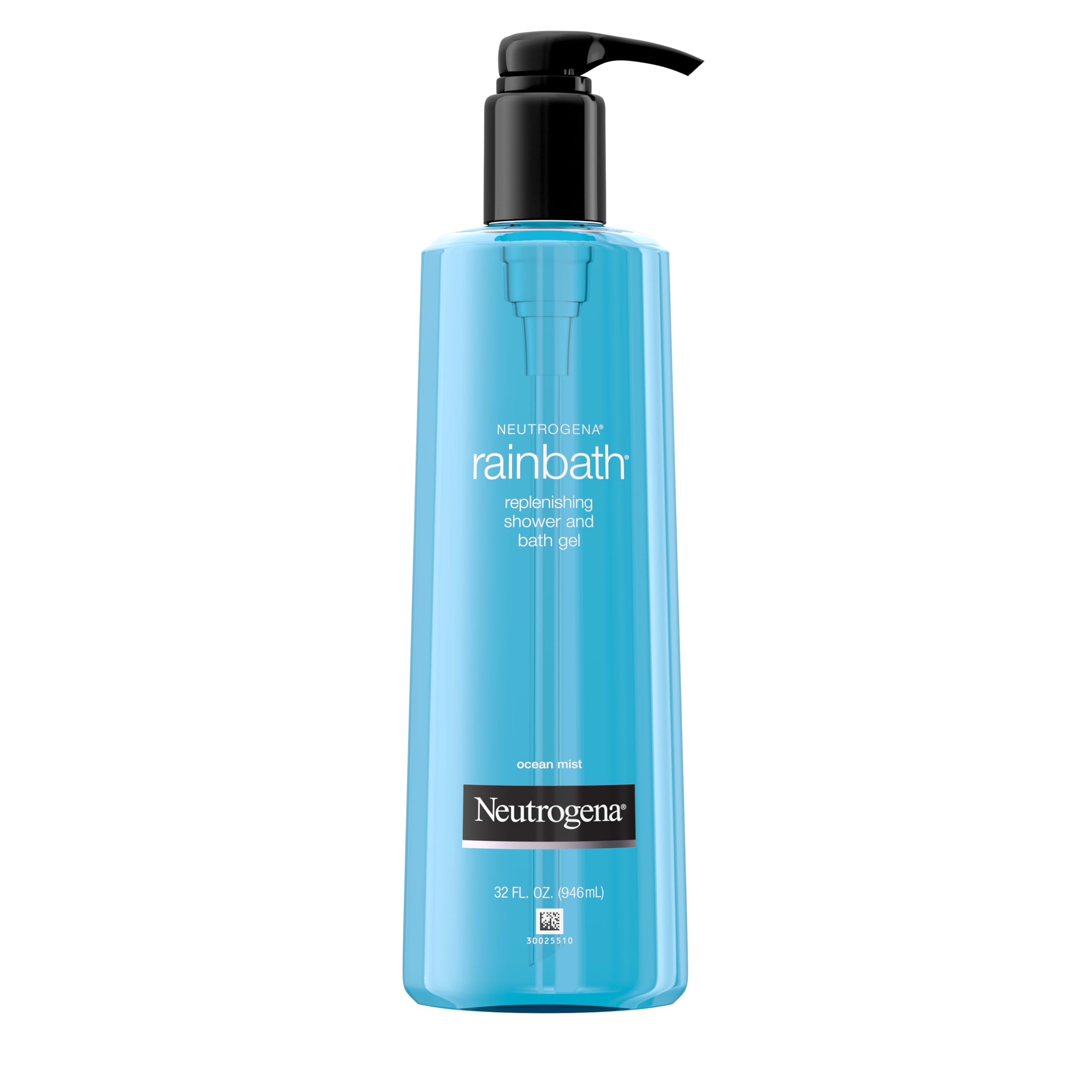 Neutrogena Rainbath Replenishing Shower & Bath Gel, Ocean Mist, 32 fl. oz | Refreshing Body Wash, Moisturizing Formula, Soft Skin, Pump Bottle