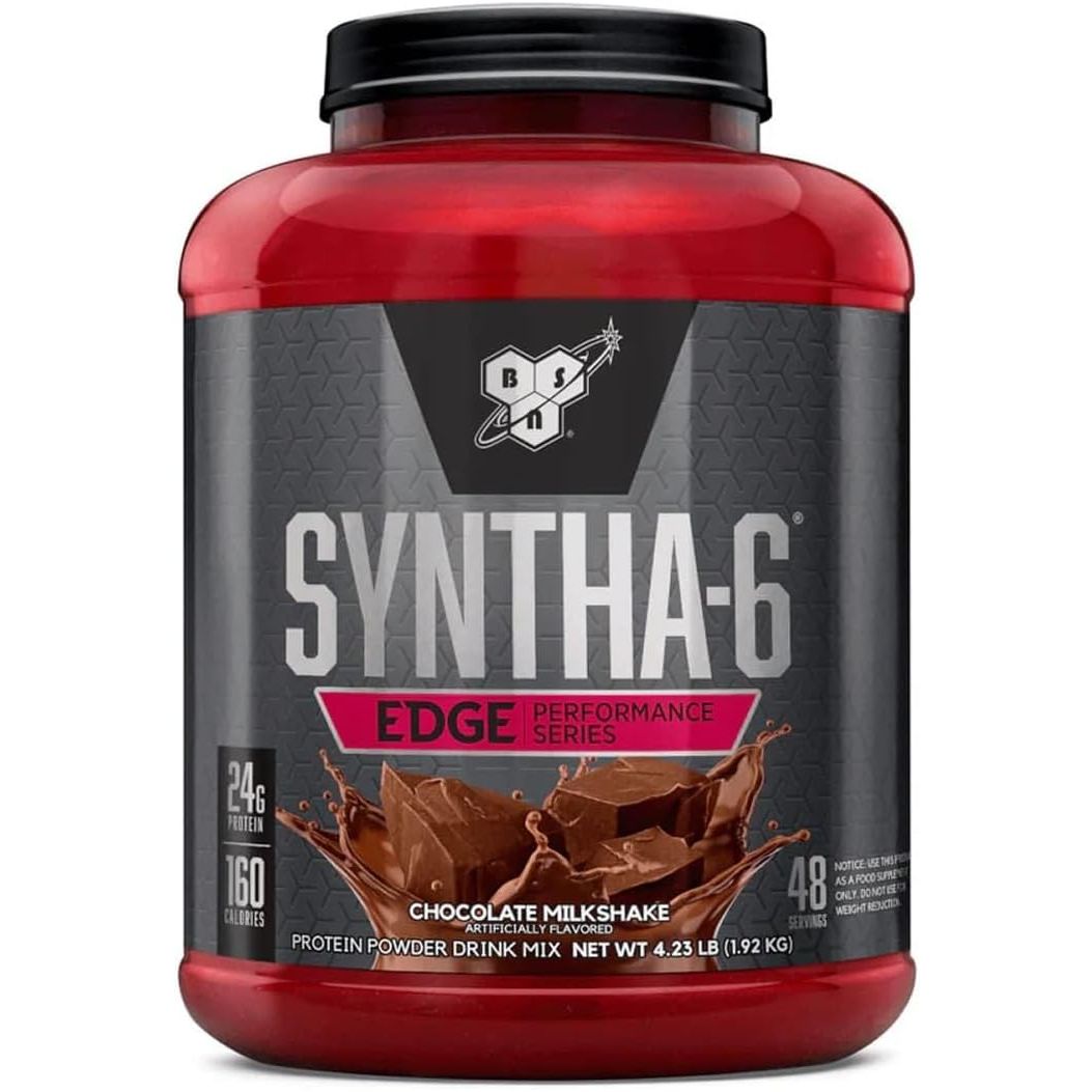 Buy now BSN SYNTHA-6 EDGE Protein Powder, with Hydrolyzed Whey, Micellar Casein, Milk Protein Isolate, Low Sugar, 24g Protein, Chocolate Milkshake, 48 Servings at indiglob india