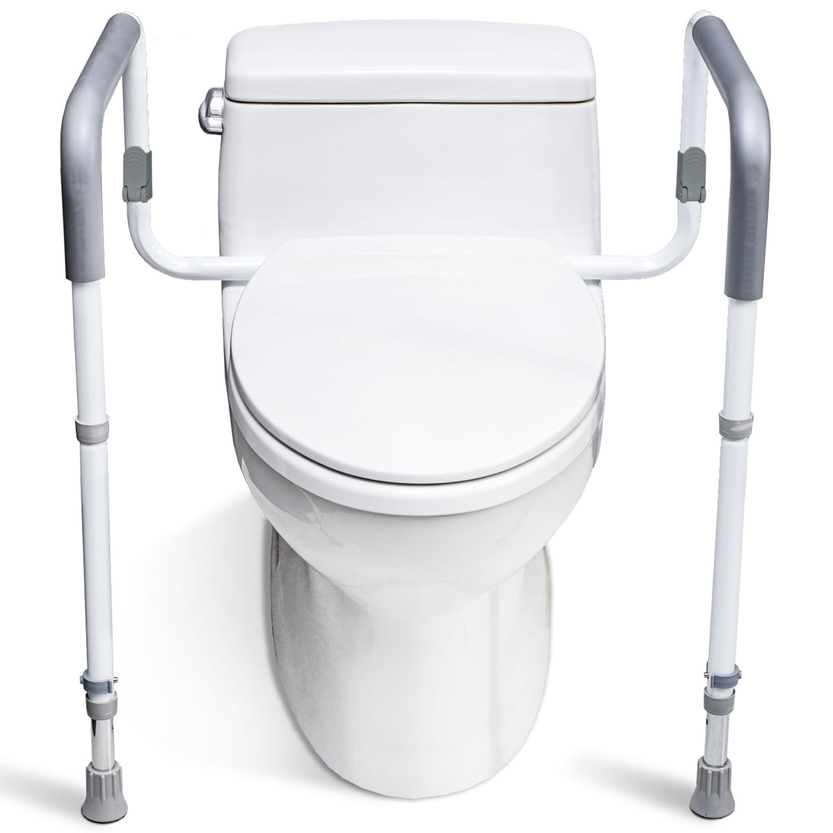 WeHwupe Toilet Safety Rail for Seniors, Height & Width Adjustable Handles