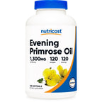 Nutricost Evening Primrose Oil 1,300mg, 120 Softgels, Cold Pressed | GMO-Free, Gluten Free, 120 Servings