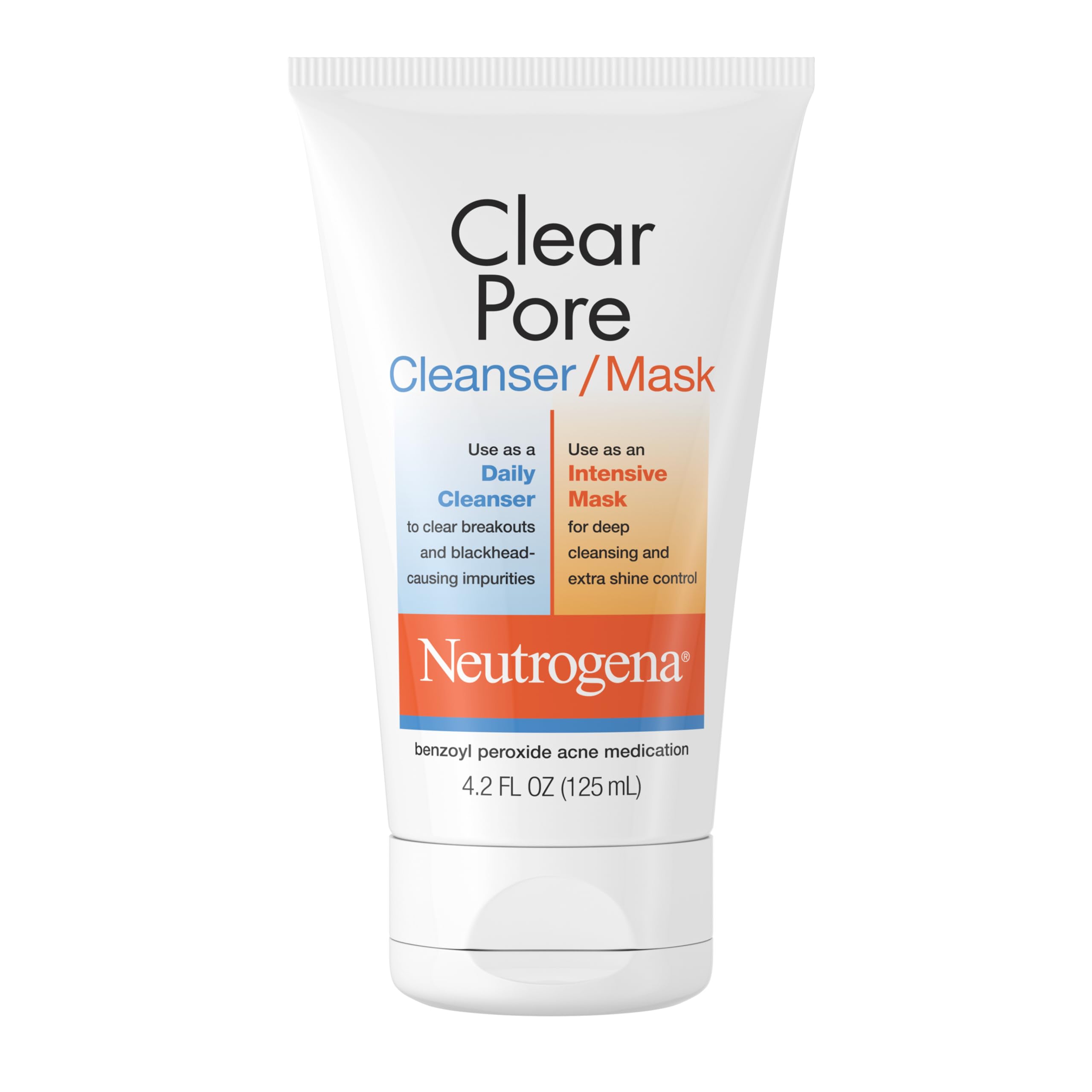 Buy now Neutrogena Clear Pore 2 in 1 Facial Cleanser/Face Mask with Kaolin & Bentonite Clay & 3.5% Benzoyl Peroxide Acne Treatment Medication, Daily Face Wash & Shine Control Clay Mask, 4.2 fl. oz, 3 Pack at indiglob india