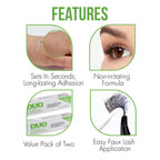 DUO Brush-On Eyelash Glue – Clear Lash Adhesive for False Lashes, Long-Lasting Duo Lash Glue with Precision Brush, 0.18 oz, 2-Pack