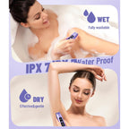 Dynooper Electric Bikini Trimmer Women: IPX7 & Dual Head - Cobalt Blue | Pubic & Body Hair Razor IPX7 Shower-Safe - USB-C fast charging Silent 45dB - Smart LED Display For Women Daily Care