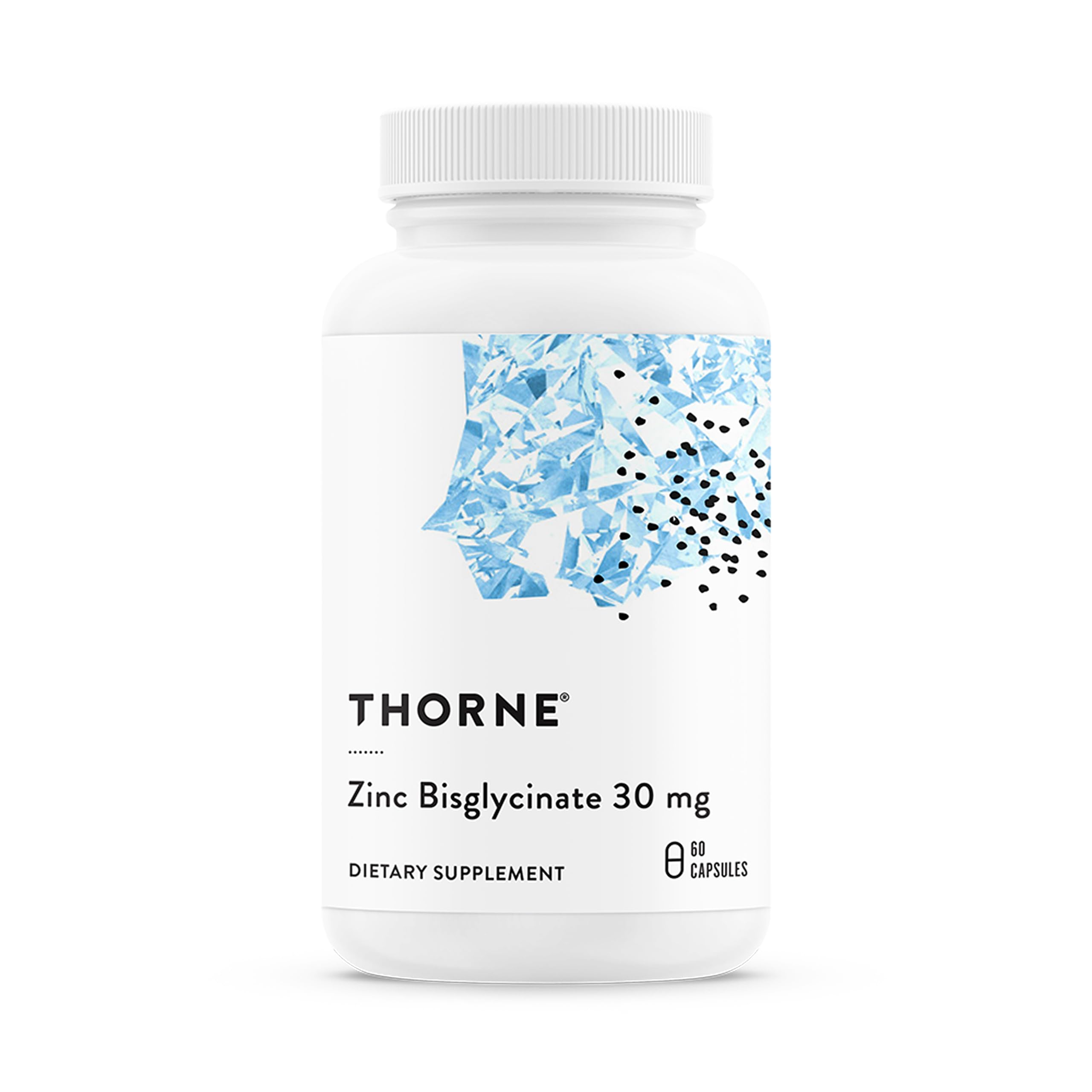 THORNE Zinc Bisglycinate 30 mg, Highly Absorbable Zinc, 60 Capsules | Supports Immune System, Skin, Eye & Reproductive Health, Antioxidant Support*, Gluten-Free, NSF Contents Certified