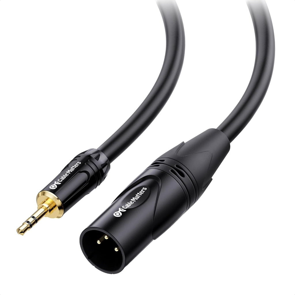 Buy now Cable Matters 3.5mm to XLR Cable - 6ft, Male to Male XLR to 1/8 Inch Cable, Compatible with iPod, MP3 Player, Laptop, Voice Recorder, and More, Black – Not for Microphone Use 6 Feet at indiglob india