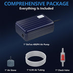 DaToo Aquarium Air Pump Compact Fish Tank Air Pump Quiet Aquarium Bubbler Aerator Buckets Oxygen Aerator Pump for 1 to 20 Gallon Fish Tanks