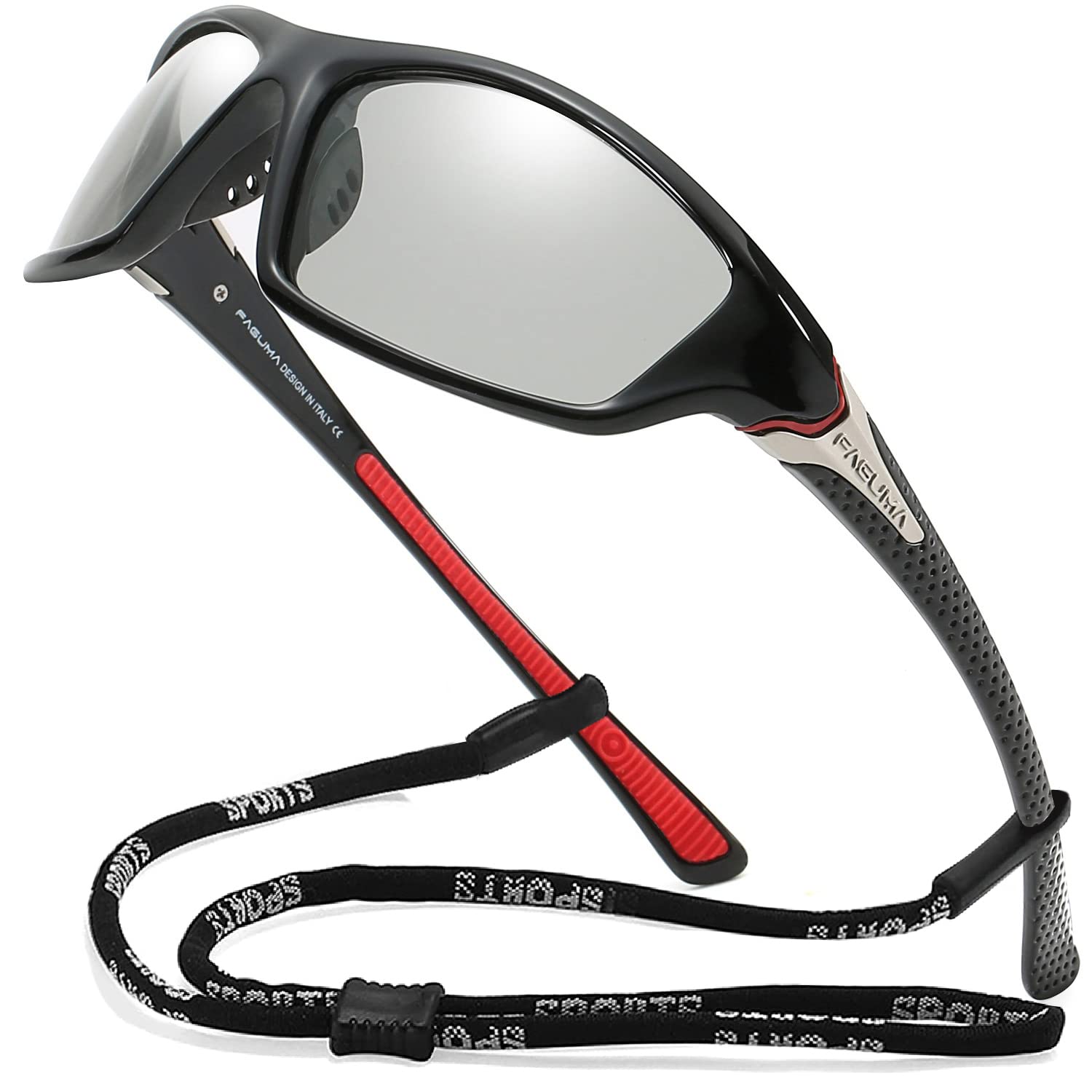Buy now FAGUMA Sports Polarized Sunglasses For Men Cycling Driving Fishing UV400 Protection at indiglob india