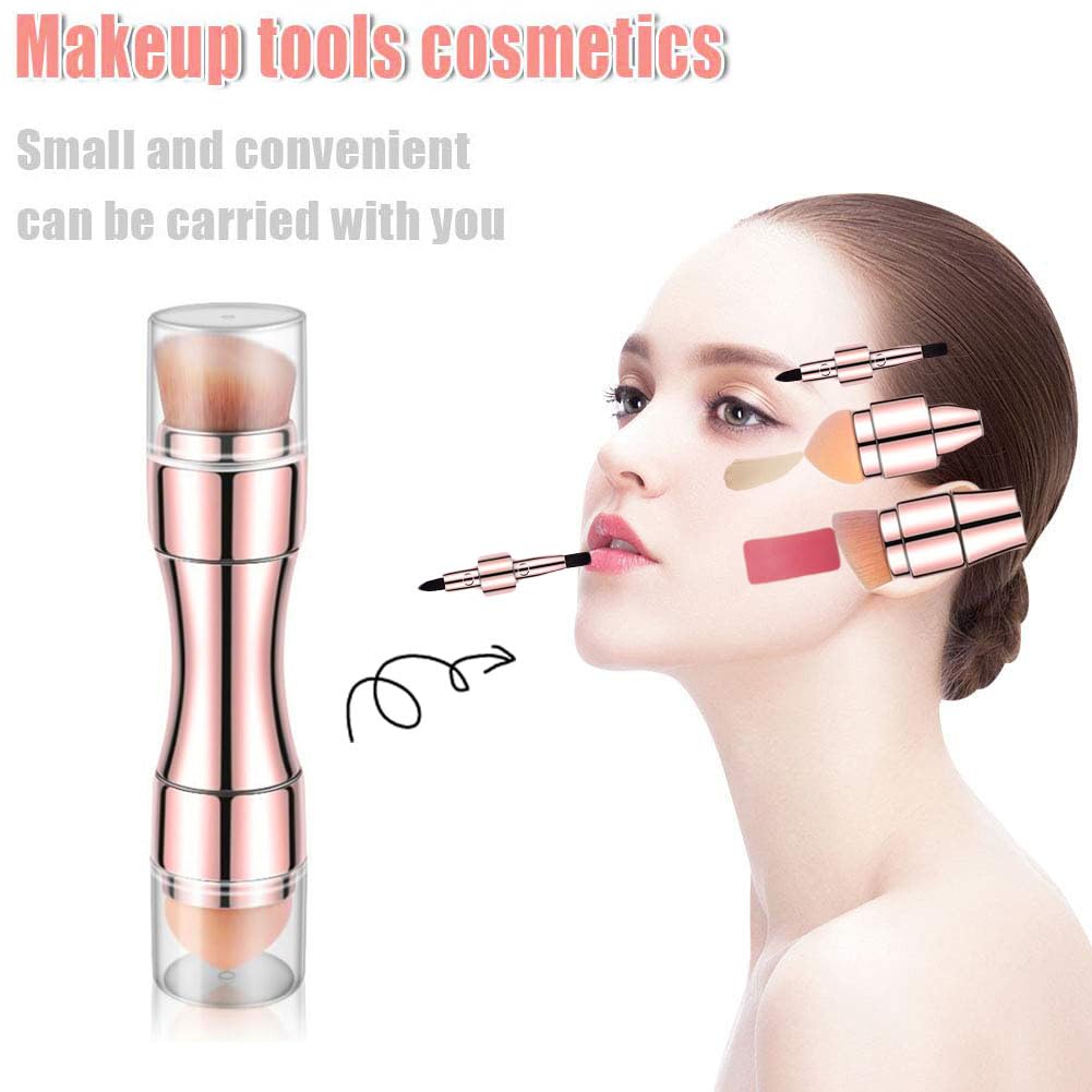 Buy now Bling Toman 4 in 1 Makeup Brush, Eyeshadow Eye Lip Face Concealing Blush Foundation Brush All in One Retractable Travel Size Makeup Brush Set (rose gold brush) at indiglob india