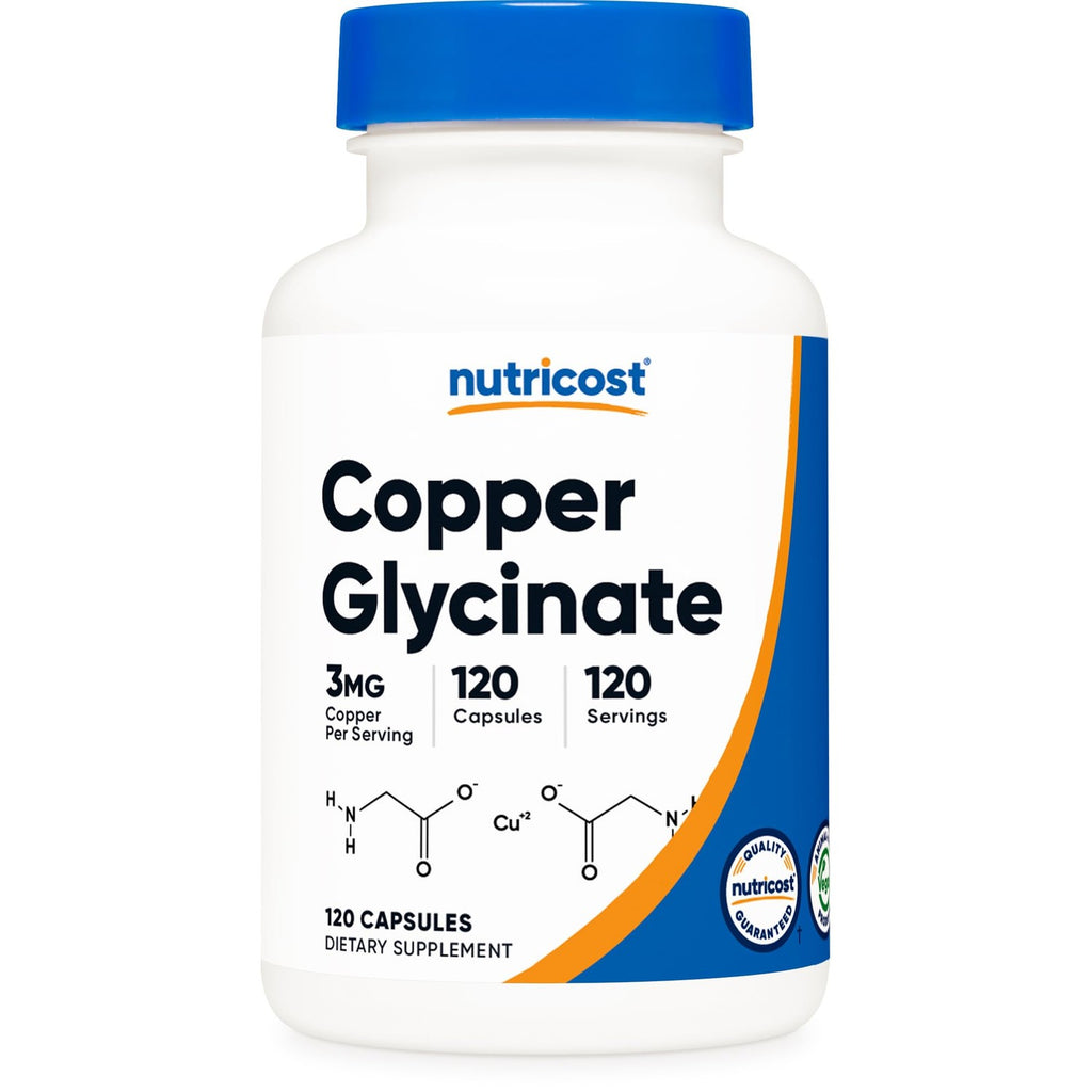 Nutricost Copper Glycinate Capsules (120 Capsules, 3mg Copper per Serving)