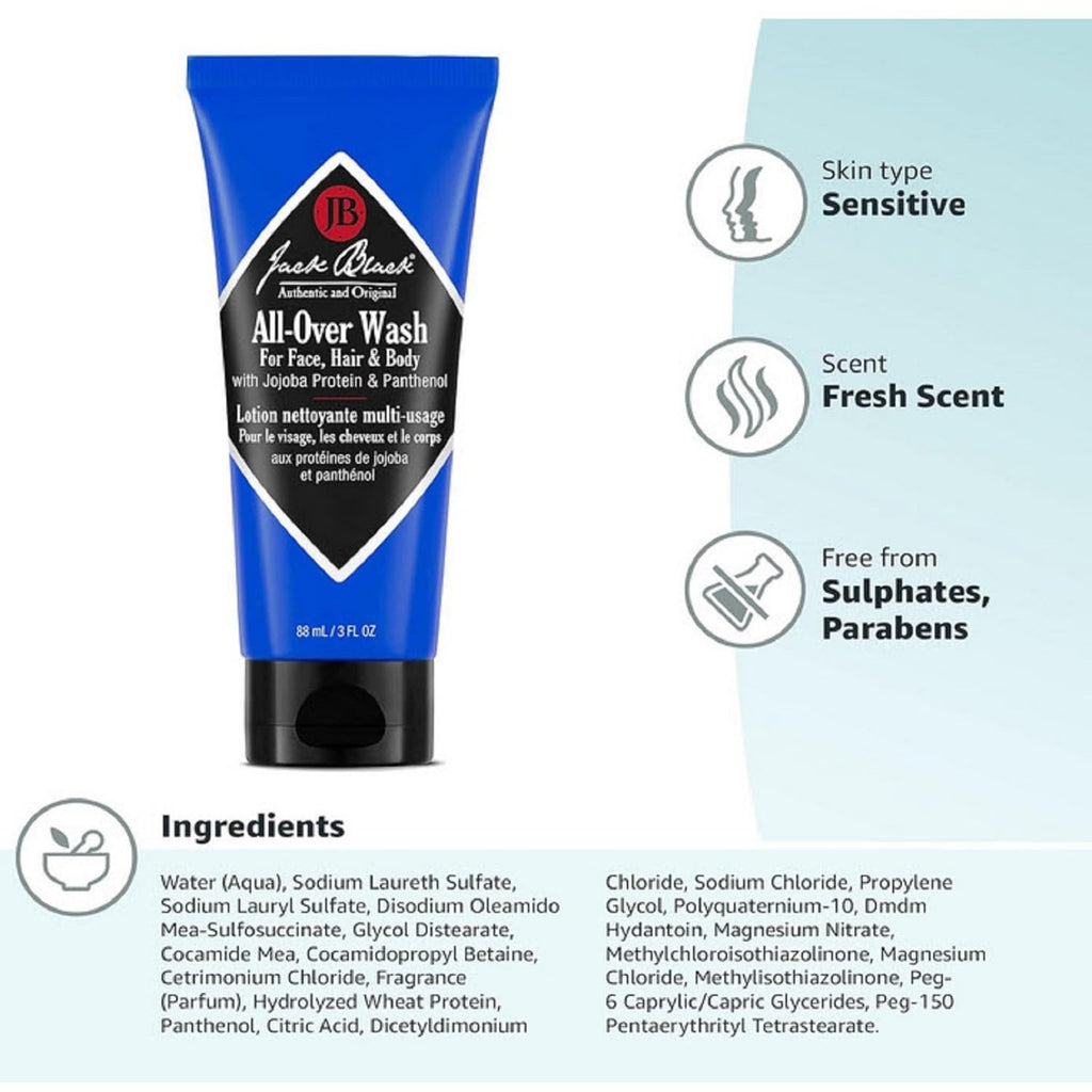 Buy now Jack Black Body & Hair Cleanser – Mens Body Wash, Mens Shampoo, Skin Care, Hair Care, Body Wash Men, Sulfate–Free at indiglob india