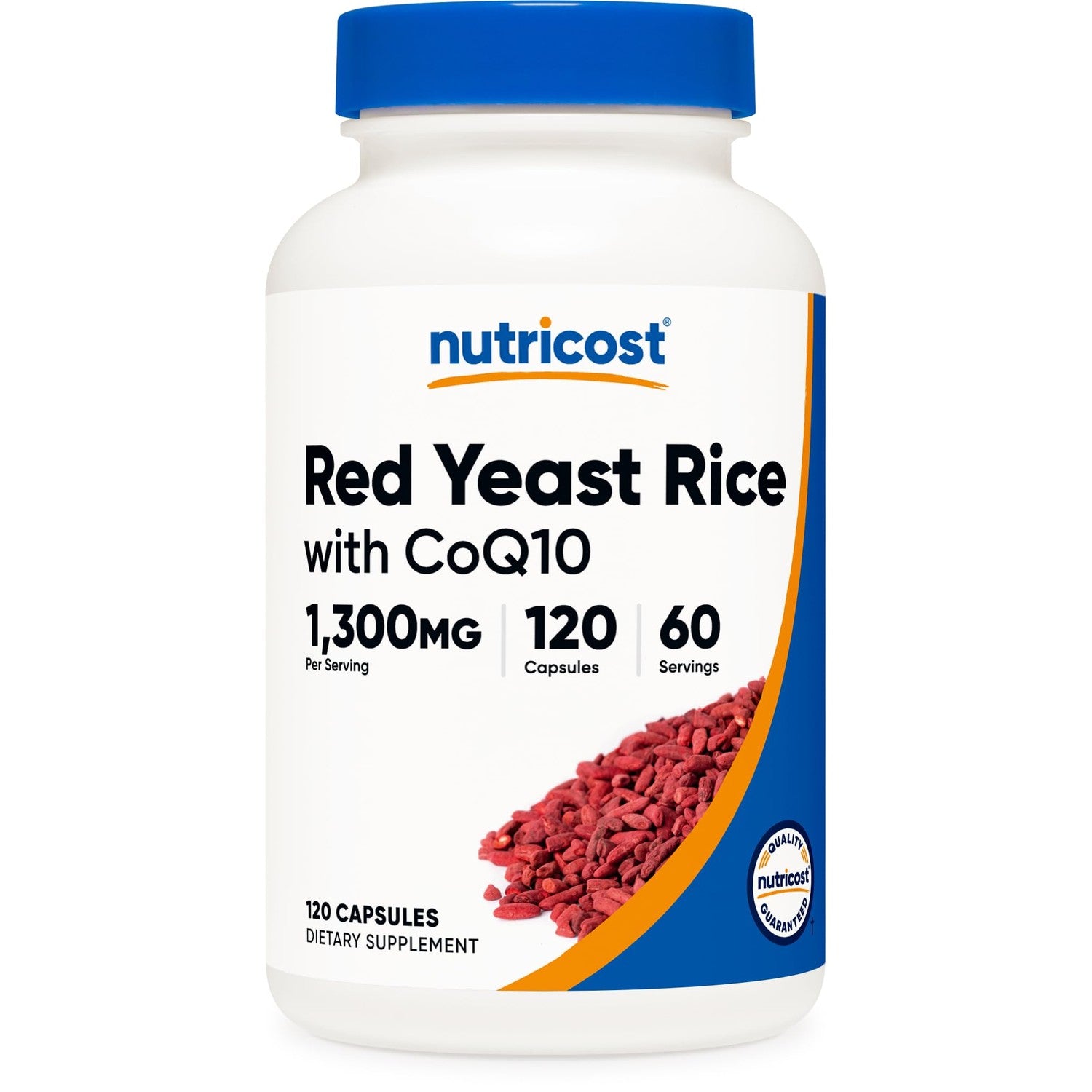 Nutricost Red Yeast Rice with CoQ10 1300mg, 120 Capsules, 60 Servings | GMO-Free, Gluten Free