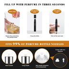 10ml Perfume Atomizer Travel Refillable, 3PCS Perfume Travel Refillable Bottle,Bottom-Filling Fragrances Perfumes Bottle,Mini Cologne Dispenser,Portable Sprayer（Black-Grey-Silver）