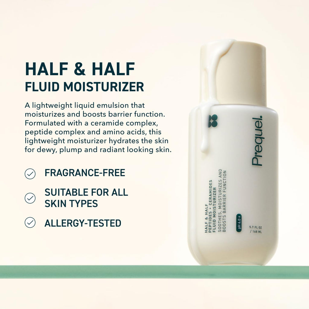 Prequel Skin Hydrating Moisturizer Face Cream, Ceramide Peptide Lotion | Cream Moisturizer for Face, Lightweight Moisturizer, Hydrating Face Cream with Ceramides Peptide for Sensitive and Dry Skin