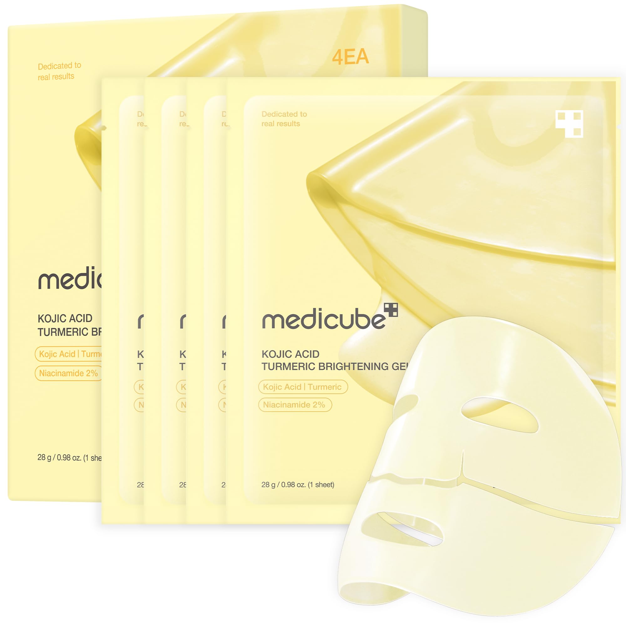 medicube Jelly Gel Mask with Salmon DNA PDRN Pink Collagen, 4EA | Overnight Face Mask for Glass Glow Skin - Elasticity, Hydrating, Firming and Moisturizing, Korean Skincare, 28g x 4ea