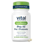 Hyperbiotics Vital Nutrients Pro-15 Prebiotics and Probiotics for Women and Men | 15 Science Backed Strains | Supports Occasional Constipation, Diarrhea, Gas & Bloating | 60 Vegan Time Release Pearls