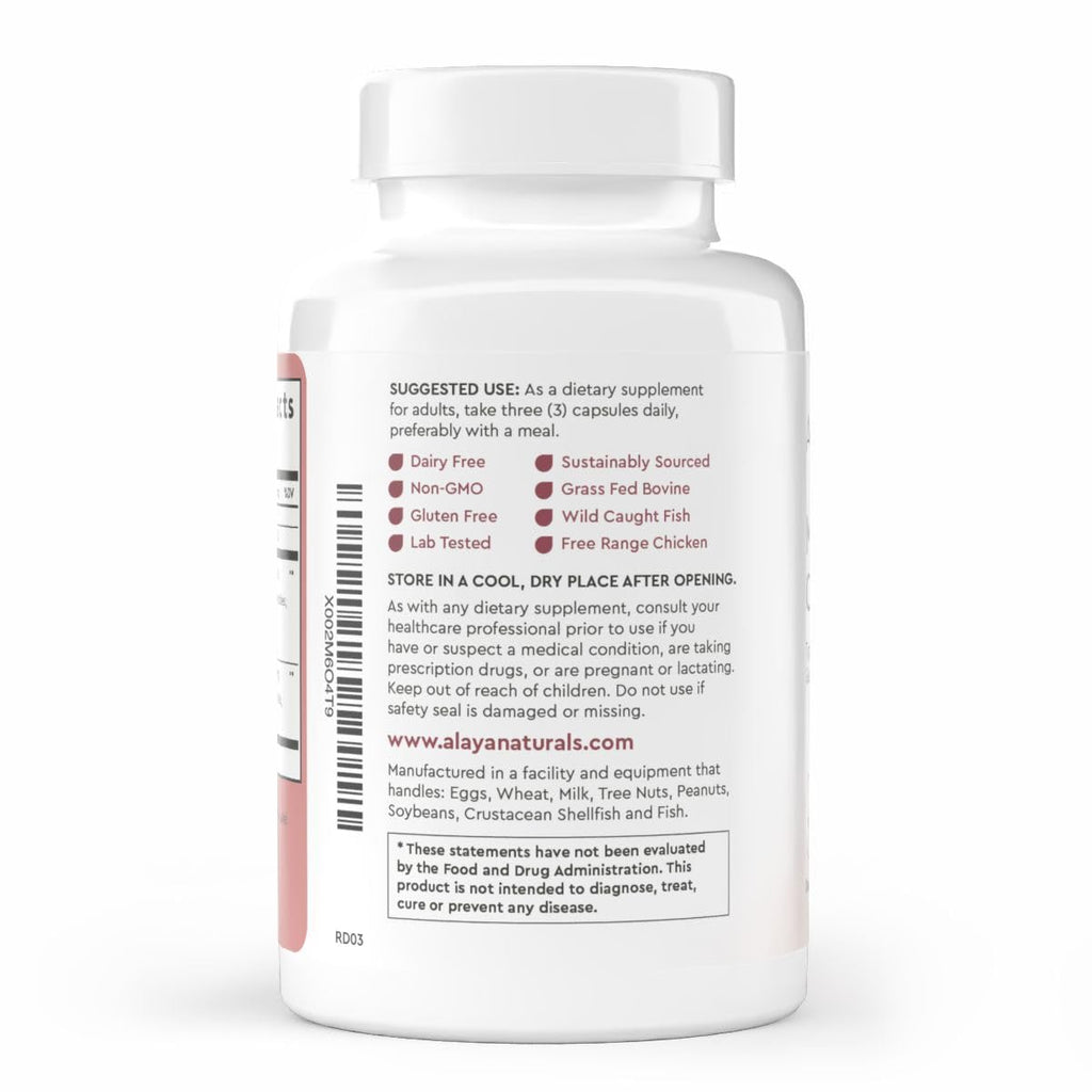 Alaya Multi Collagen Capsules, 5 Types, MSM, Grass-Fed, 120 Count
