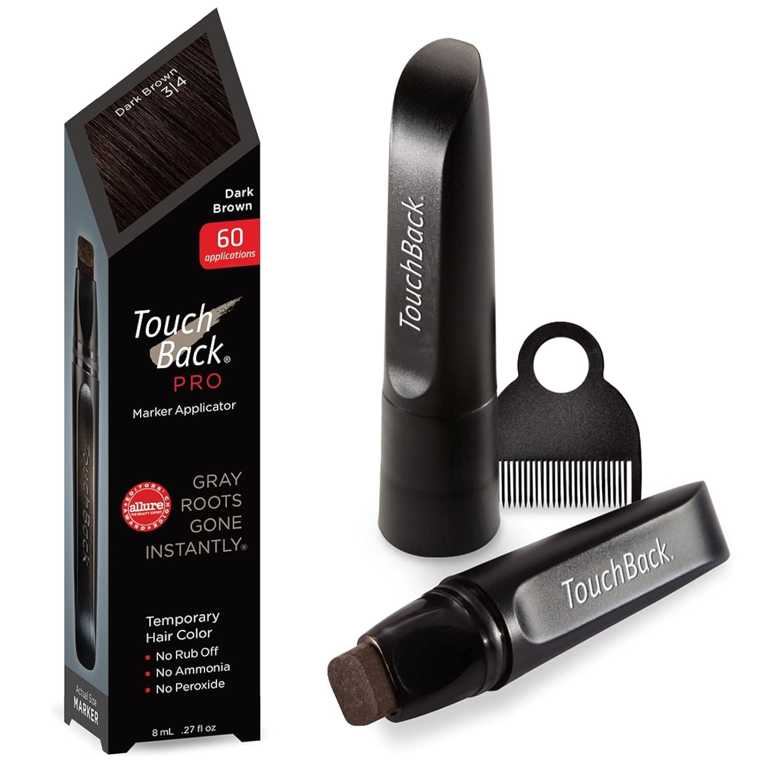 Buy now TouchBack Pro Gray Root Touch Up Marker Applicator - Real Hair Color - Dark Brown at indiglob india