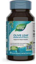 Buy now Nature's Way Olive Leaf, Premium Extract, Supports Heart Health*, 20% Oleuropein, 250 mg per serving, Non-GMO Project Verified, 60 Vegan Capsules (Packaging May Vary) at indiglob india