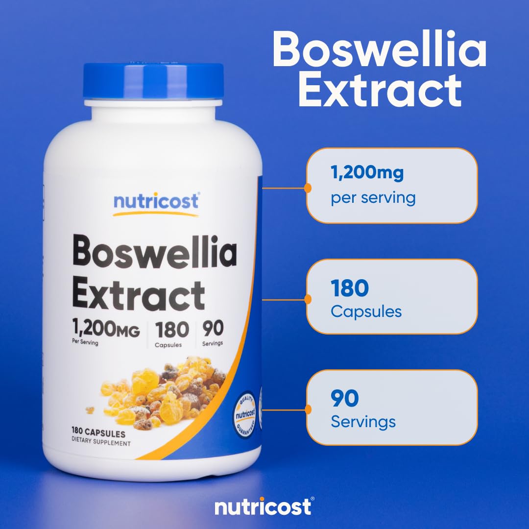 Nutricost Boswellia Extract 180 Capsules for 90 Servings Per Bottle, Vegan