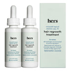 hers Hair Regrowth Treatment, Minoxidil 2% for Women, Unscented, 2 Pack | 2% Topical Minoxidil Solution, Hair Regrowth Treatment for Women, Non-Greasy and Unscented