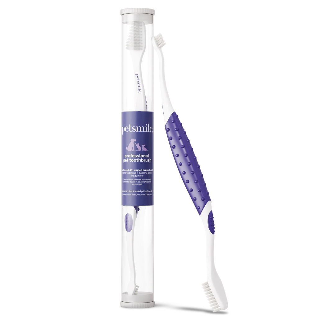 petsmile Professional Pet Toothbrush, Patented 45° Cats + Dogs