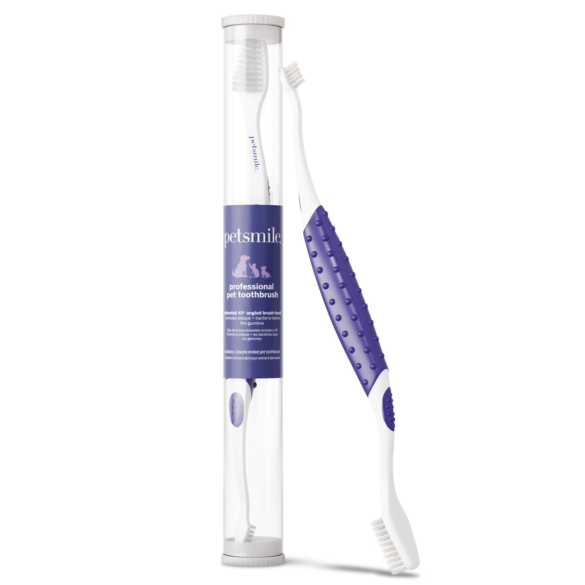 petsmile Professional Pet Toothbrush, Patented 45° Cats + Dogs