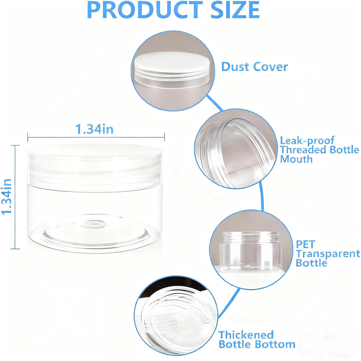 4 Pack 1 Oz (30ml) travel containers for creams Leak Proof with Labels
