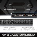 Buy now Black Diamond EQ7LS 7-Band Stereo Equalizer/Crossover Pre Amp Equalizer Car Audio EQ with Front Rear + Sub Output at indiglob india