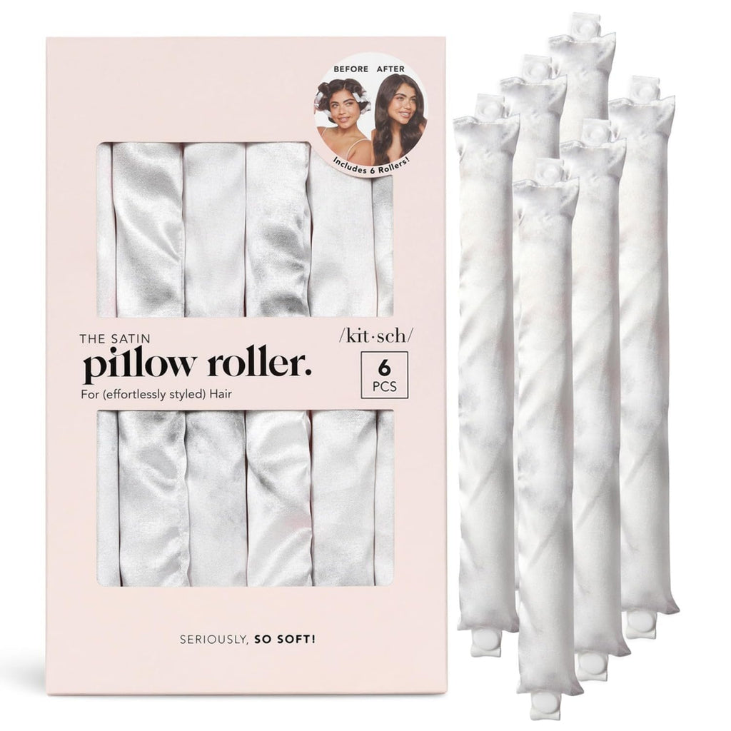 Buy now Kitsch Satin Pillow Rollers -Heatless Hair Curler, Hair Rollers, Heatless Curls Overnight, Flexible Curling Rods for Long &Short Hairs, Flexi Rod Curlers to Sleep in, Overnight Blowout Rods-6pc Marble at indiglob india