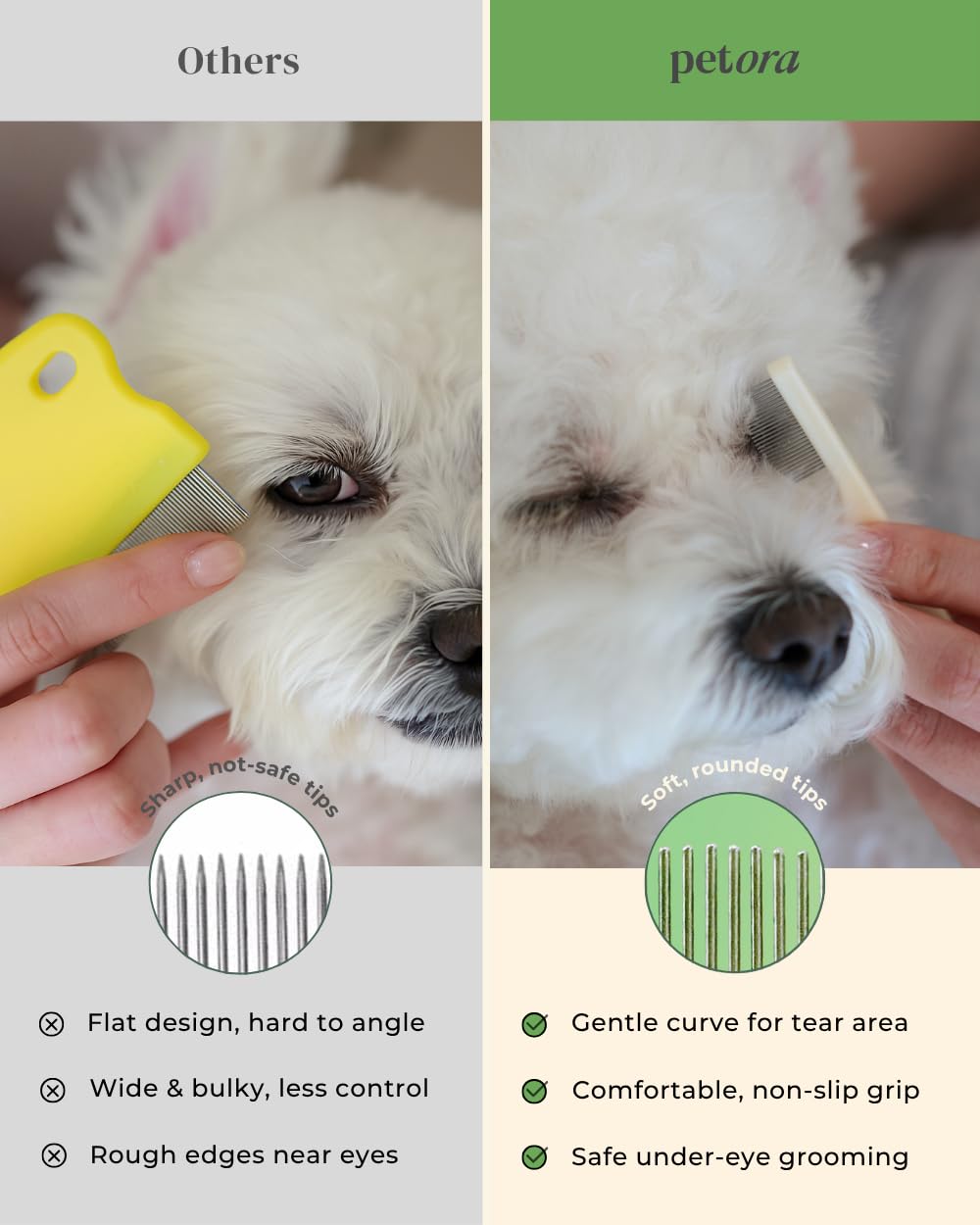 Petora BRUSH ON ME Facial & Eye Comb for Dogs & Cats