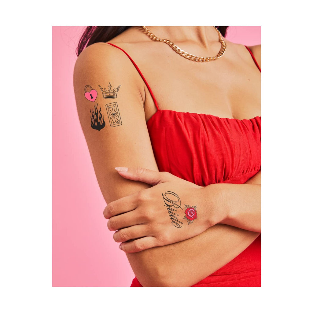 xo, Fetti 100 Realistic Bachelorette Temporary Tattoos | Bride Party Gift