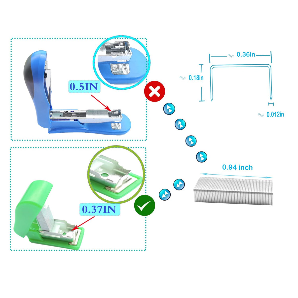 3000PCS No.10(#10) Mini Staples,Smaller Than Standard(1/4") Staple