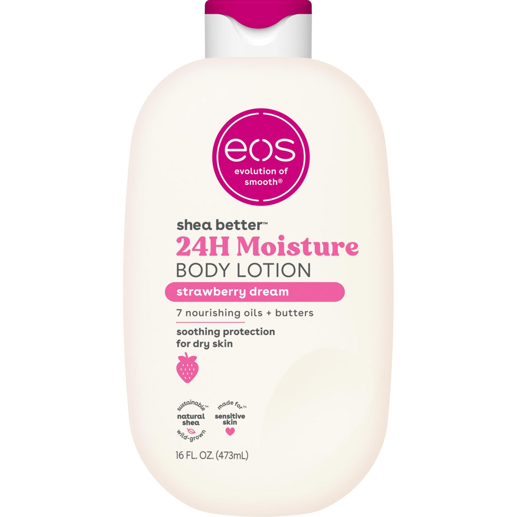 eos Shea Better Body Lotion Vanilla Cashmere, 24-Hour Moisture Skin Care, Lightweight & Non-Greasy, Natural Shea, Vegan, Vanilla Body Lotion, 16 fl oz