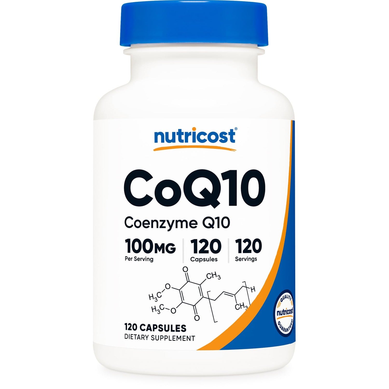 Nutricost CoQ10 100mg, 120 Vegetarian Capsules, 120 Servings, GMO-Free | High Absorption Coenzyme Q10