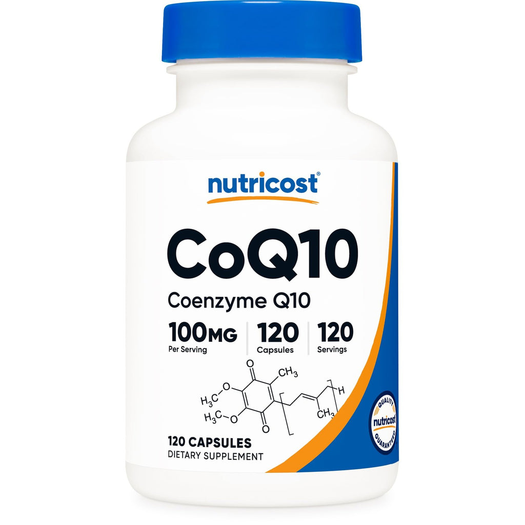 Nutricost CoQ10 100mg, 120 Vegetarian Capsules, 120 Servings, GMO-Free | High Absorption Coenzyme Q10