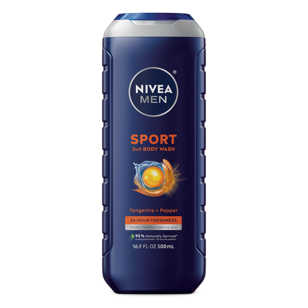 Buy now NIVEA MEN Cool Body Wash, Icy Menthol and Yuzu Scent, 3-in-1 Men's Body Wash, Face and Hair, Paraben Free, pH-Skin Friendly, 16.9 Fl Oz Bottle, Pack of 3 at indiglob india