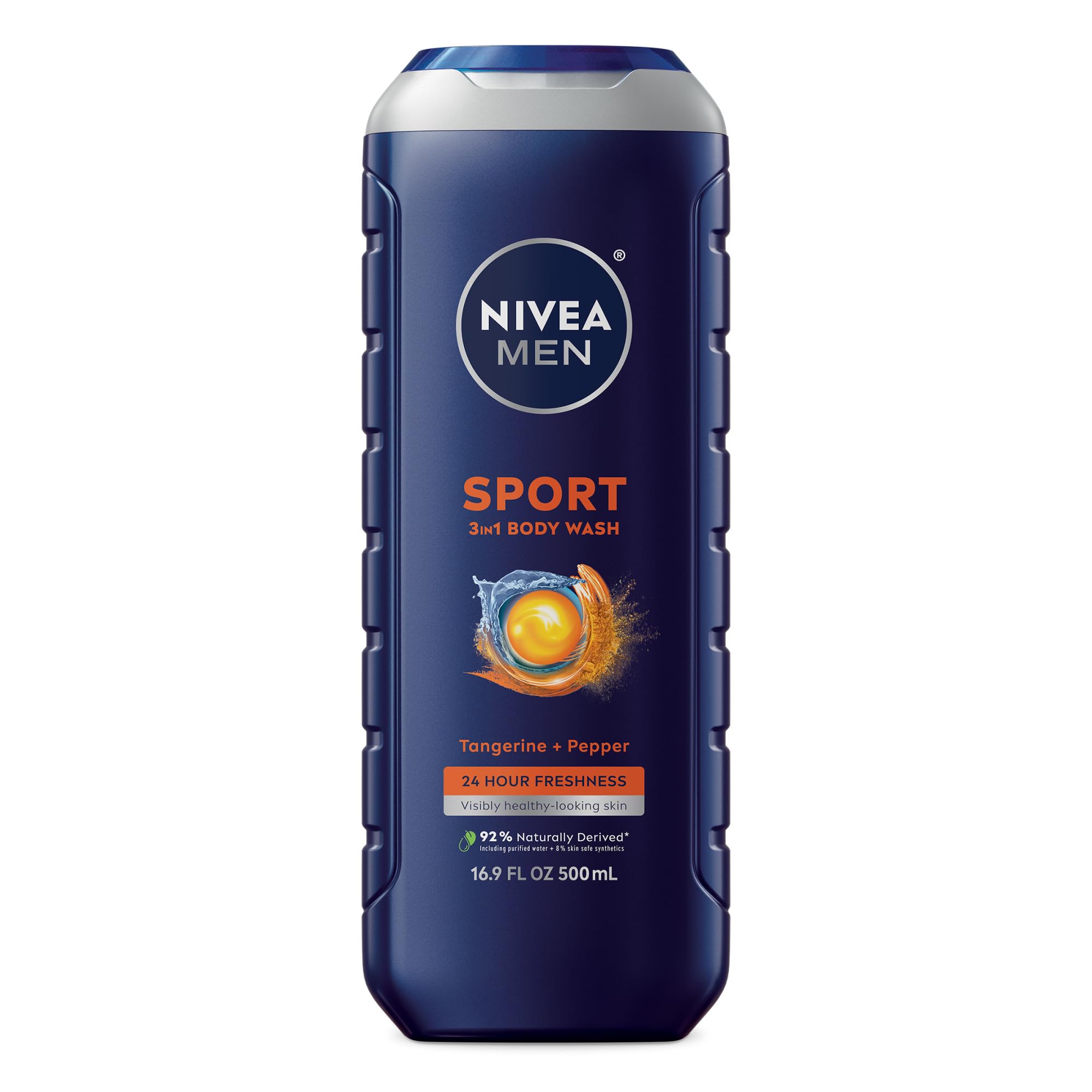 Buy now NIVEA MEN Cool Body Wash, Icy Menthol and Yuzu Scent, 3-in-1 Men's Body Wash, Face and Hair, Paraben Free, pH-Skin Friendly, 16.9 Fl Oz Bottle, Pack of 3 at indiglob india