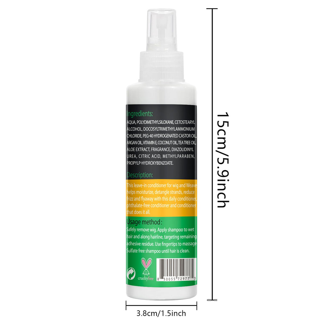 2PCS Wig Milk Spray for Synthetic Hair, Leave-In Conditioner Wig Detangler Spray for Human Wigs, Conditioner ＆ Detangler 2 in 1 Moisturizer, Hydrates & Replenishes Synthetic Hair Wigs Easy Combing
