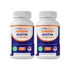 Vitamatic Biotin 10,000 mcg (10 mg) for Stronger Hair, Skin & Nails - 365 Vegan Tablets- Also Called Vitamin B7