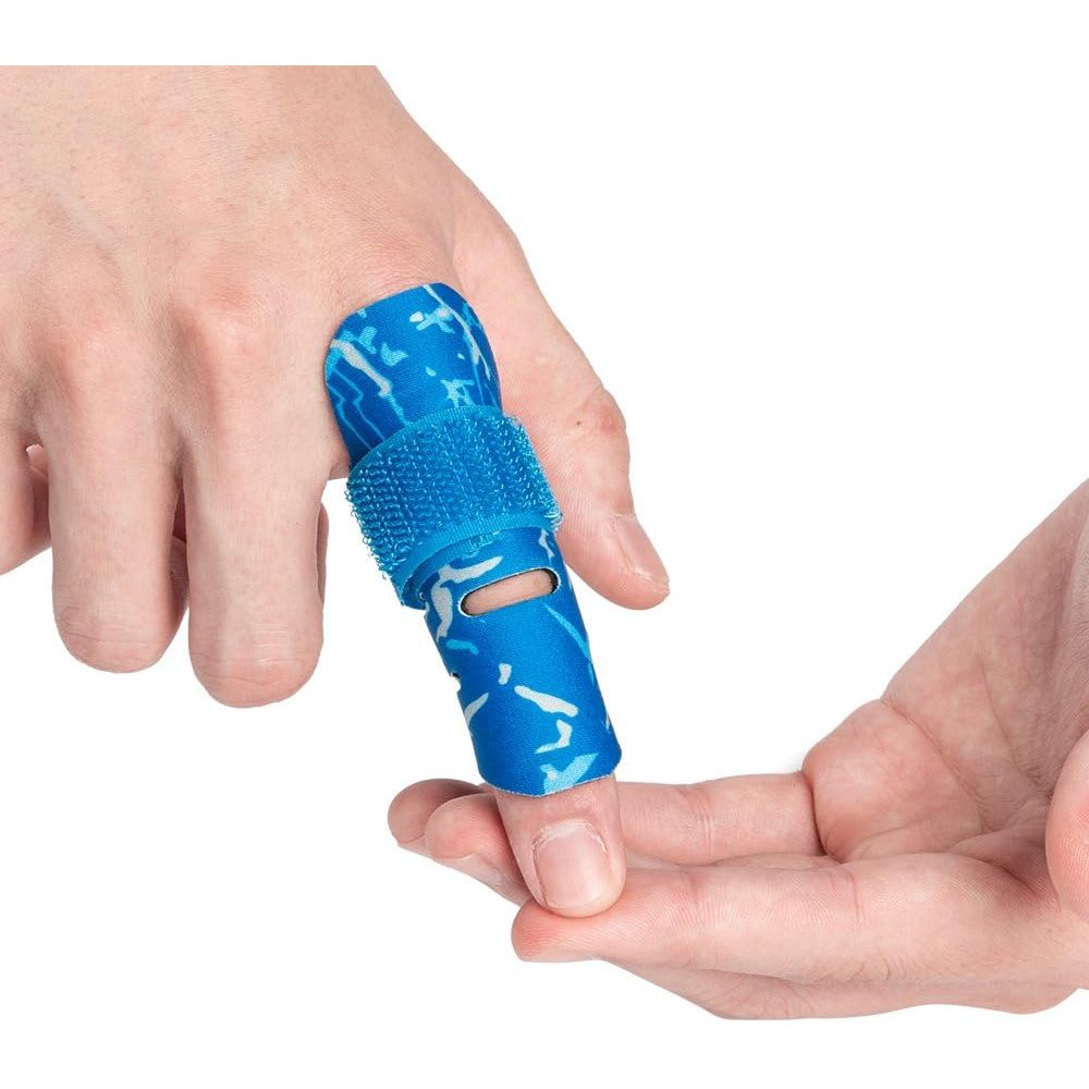 Buy now Kuangmi Finger Sleeve Support Protector Finger Splint Brace Use for Pain Relief and Preventing Sports Injuriesï¼ˆS/M, Blue at indiglob india