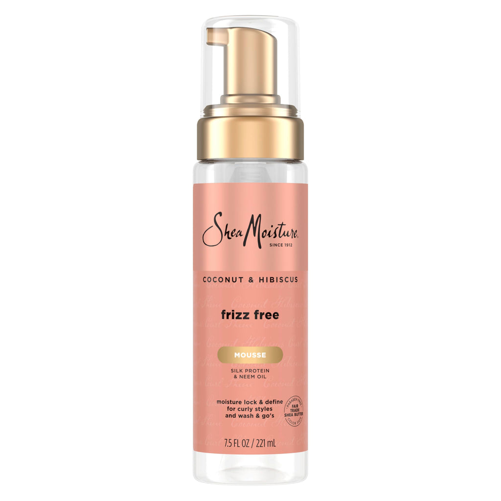 SheaMoisture Curl Mousse Coconut and Hibiscus for Frizz Control Styling Mousse with Shea Butter 7.5 oz | Curl enhancing mousse with Coconut Oil, Neem Oil & Silk Protein to instantly hydrate, reduce frizz, and add shine.