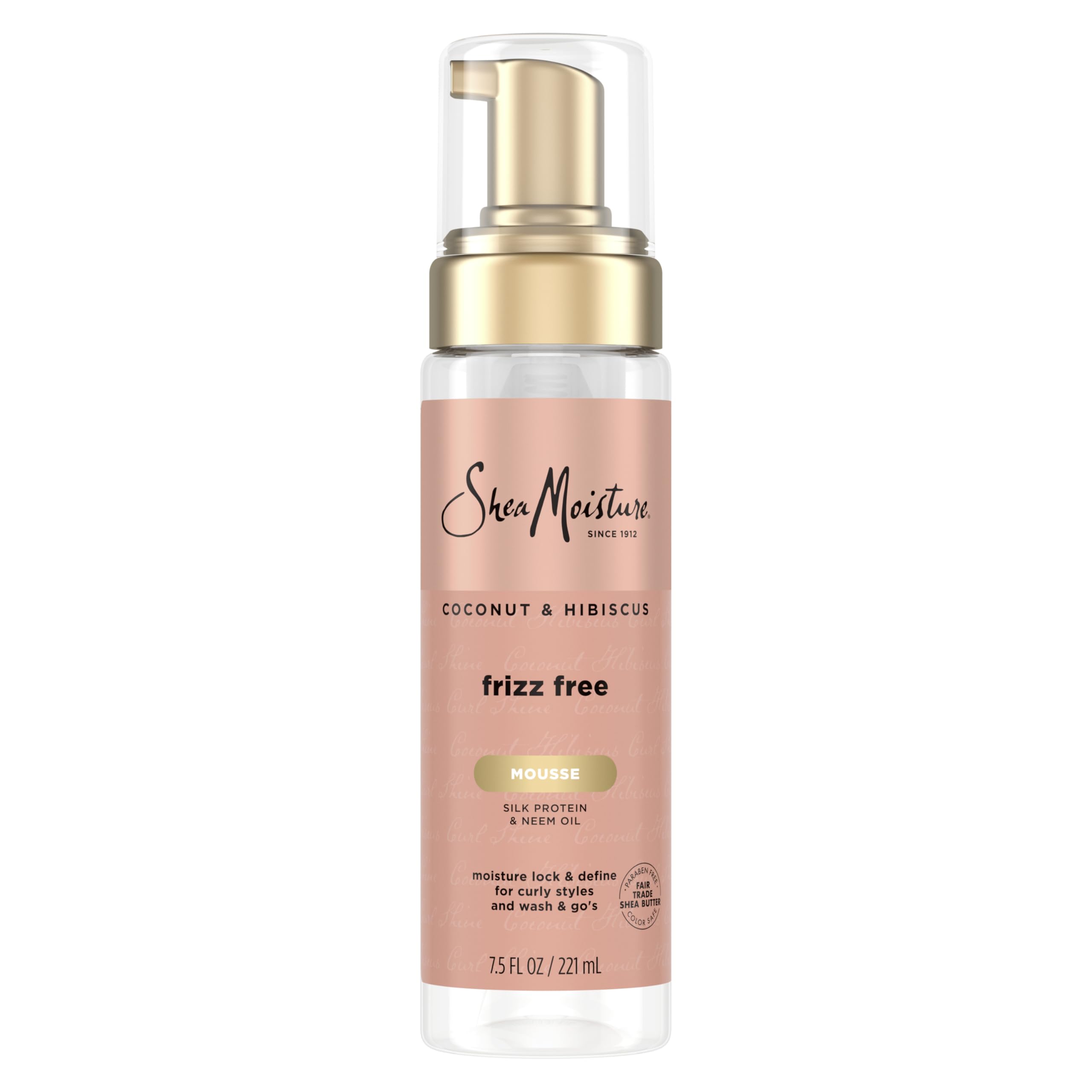SheaMoisture Curl Mousse Coconut and Hibiscus for Frizz Control Styling Mousse with Shea Butter 7.5 oz | Curl enhancing mousse with Coconut Oil, Neem Oil & Silk Protein to instantly hydrate, reduce frizz, and add shine.
