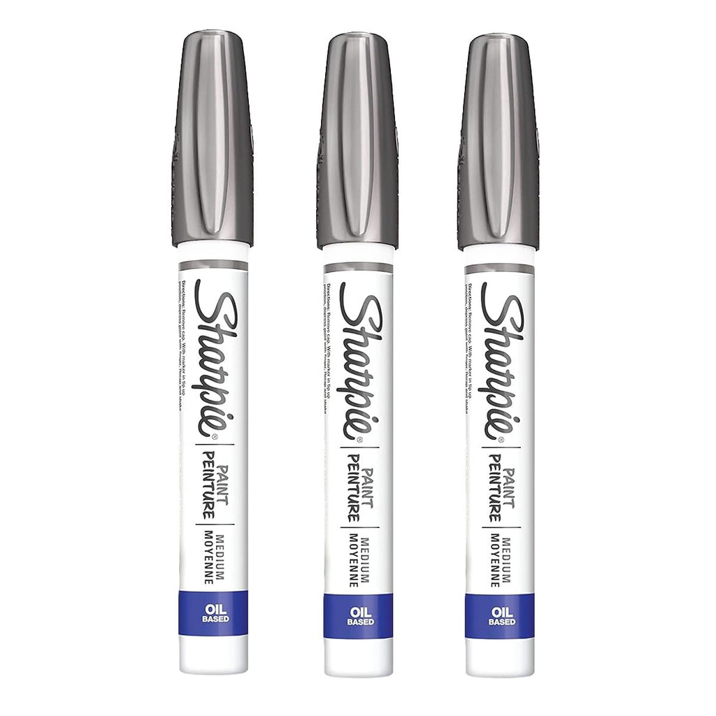 Buy now Sharpie Oil-Based Paint Marker, Medium Point, Metallic Silver Ink, Pack of 3 at indiglob india